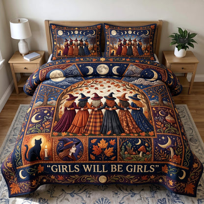 Witches Coven 3-Piece Quilted Bedding Set GFTONMU1017