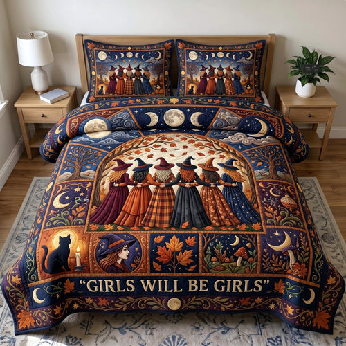 Witches Coven 3-Piece Quilted Bedding Set GFTONMU1017