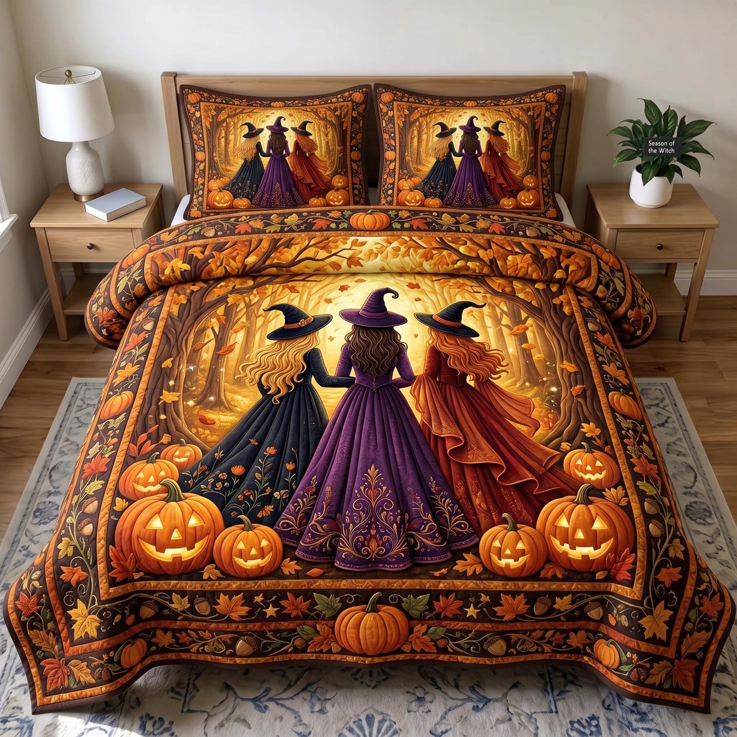Witches Coven 3-Piece Quilted Bedding Set GFTONMU1021