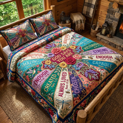 Floral Bible 3-Piece Quilted Bedding Set GFTONMU1044