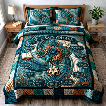 Floral Bible 3-Piece Quilted Bedding Set GFTONMU1052