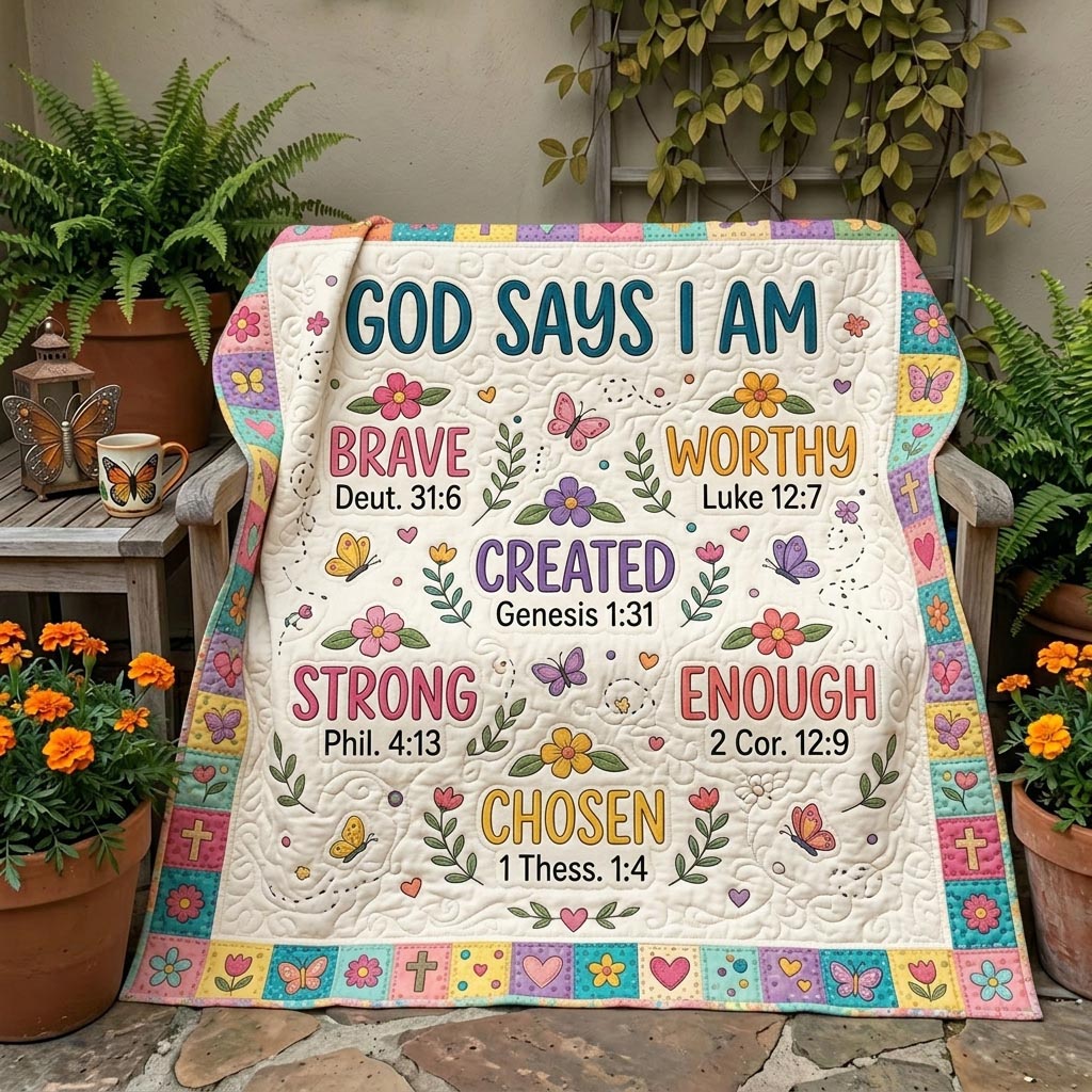Floral Bible Quilted Blanket GFTONMU1084