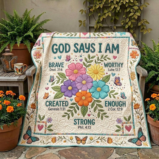 Floral Bible Quilted Blanket GFTONMU1086