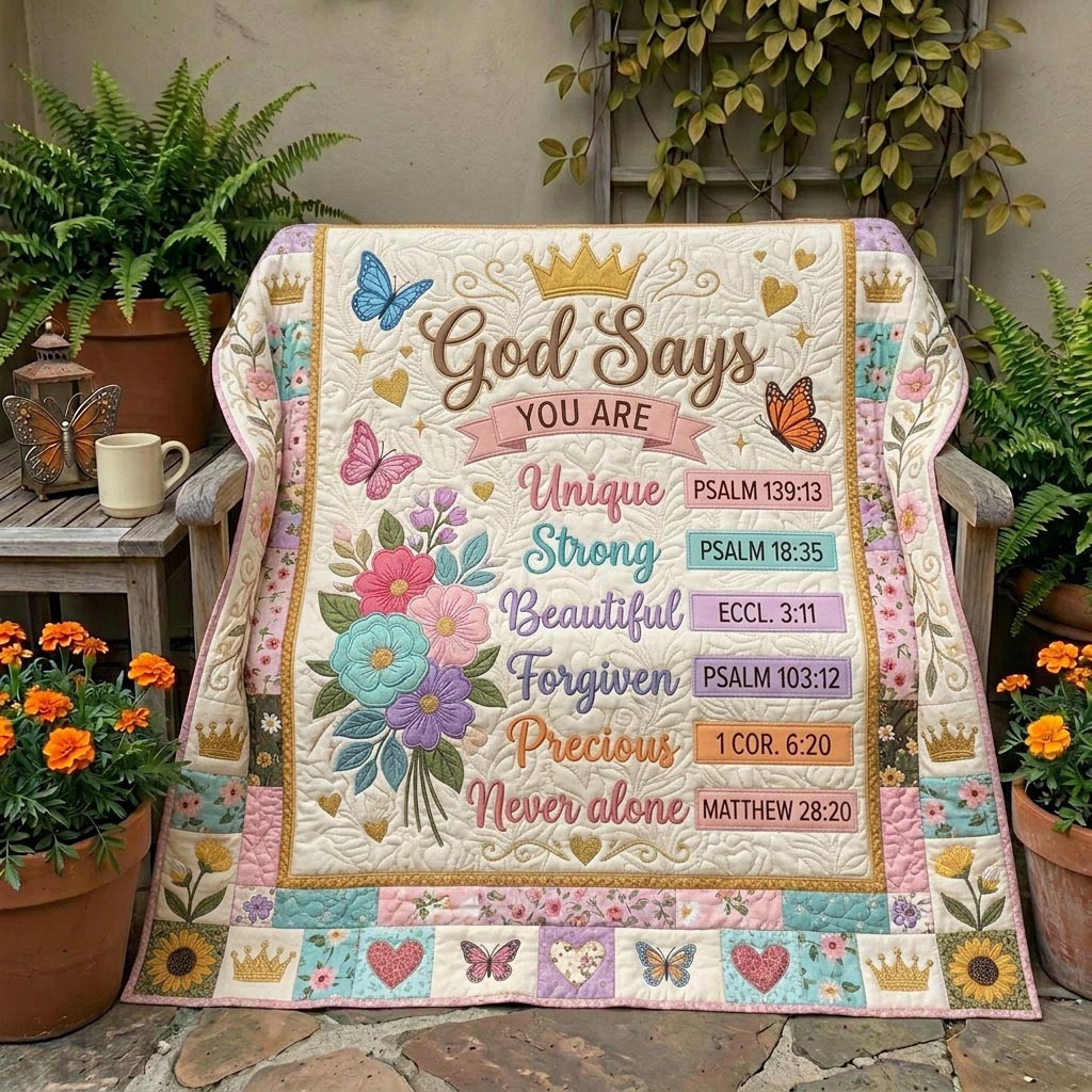 Floral Bible Quilted Blanket GFTONMU1087