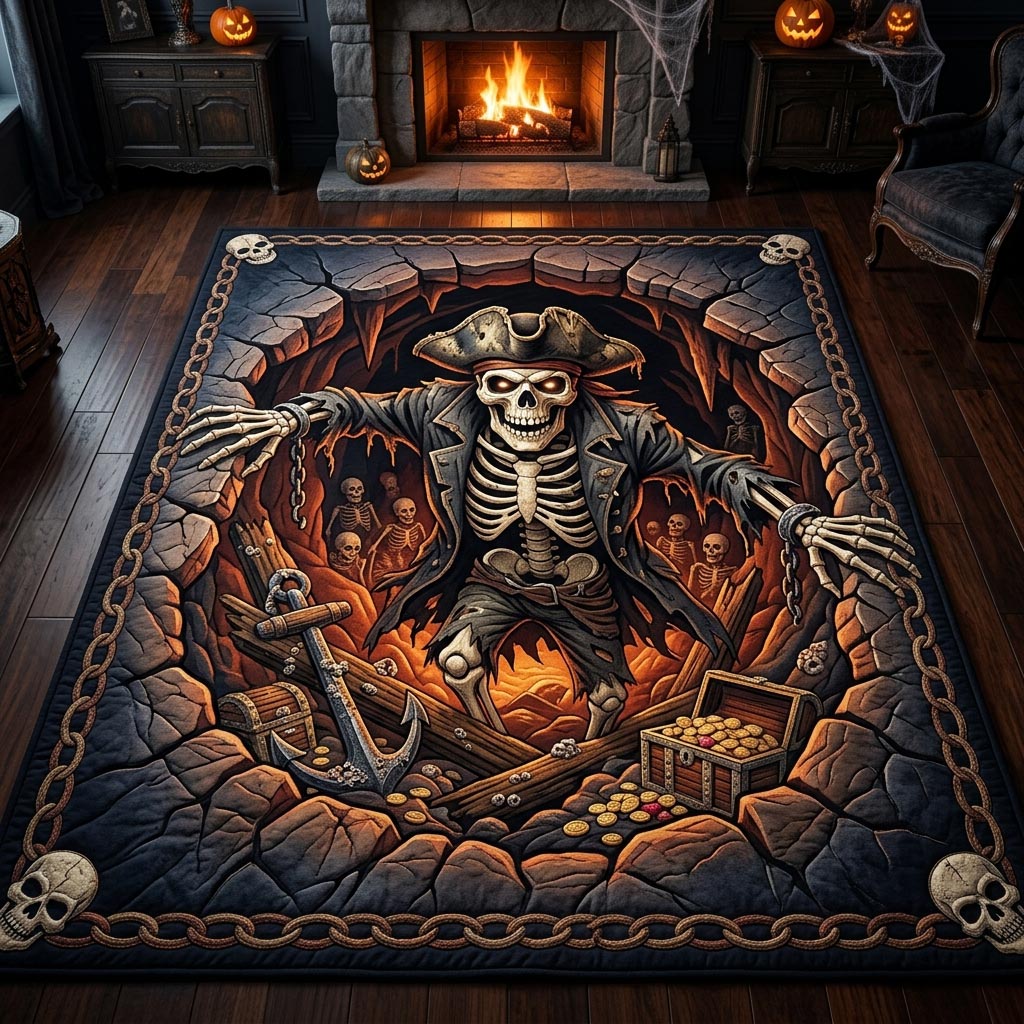 Haunted Skeleton Area Rug GFTONMU1104
