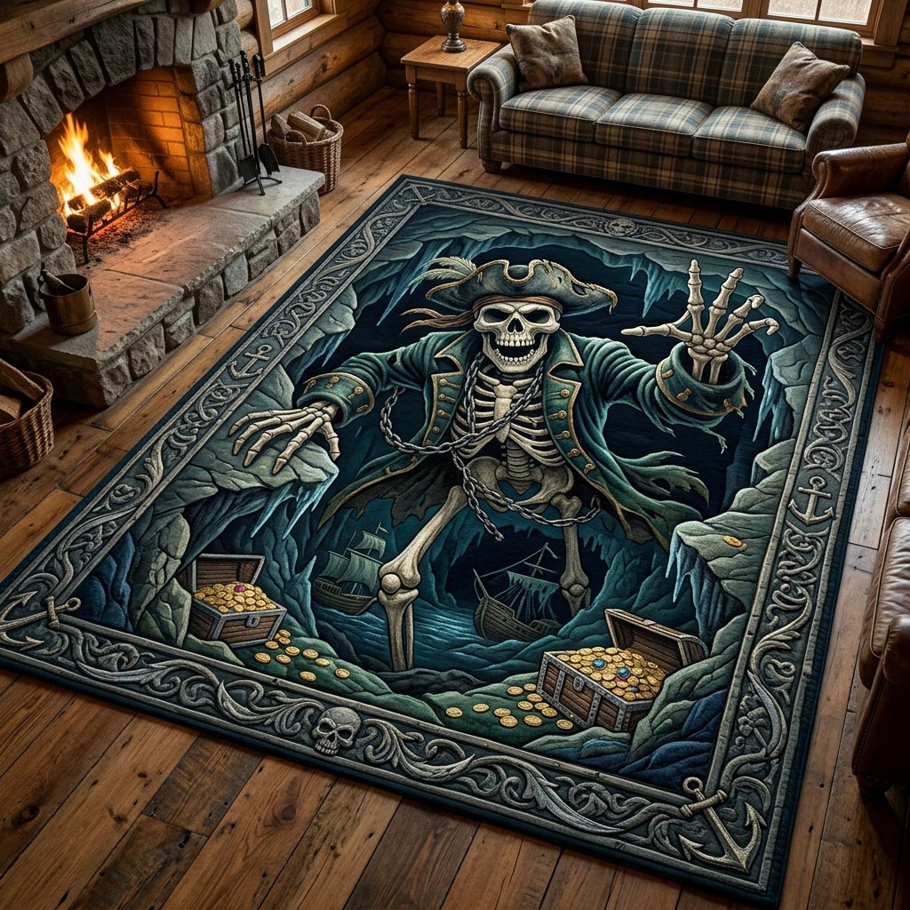 Haunted Skeleton Area Rug GFTONMU1107