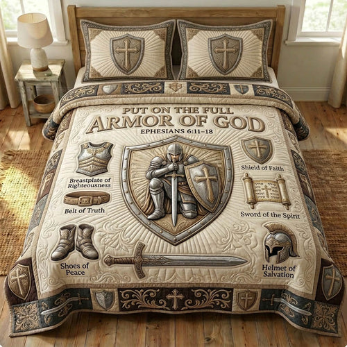 Armor Of God 3-Piece Quilted Bedding Set GFTONMU1133