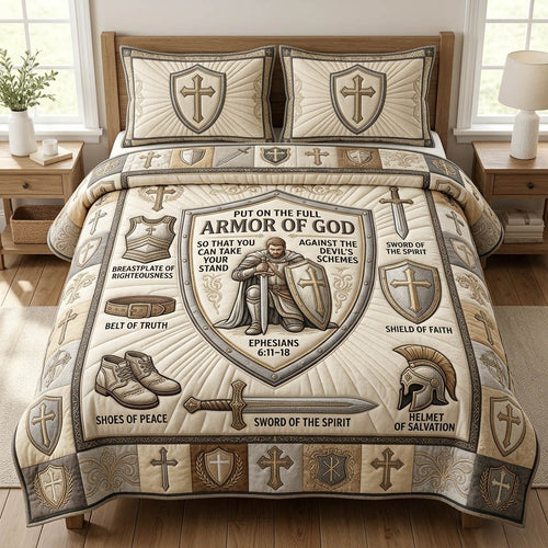 Armor Of God 3-Piece Quilted Bedding Set GFTONMU1134
