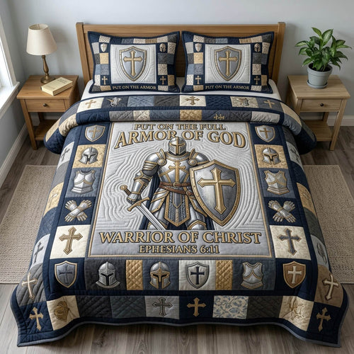 Armor Of God 3-Piece Quilted Bedding Set GFTONMU1135