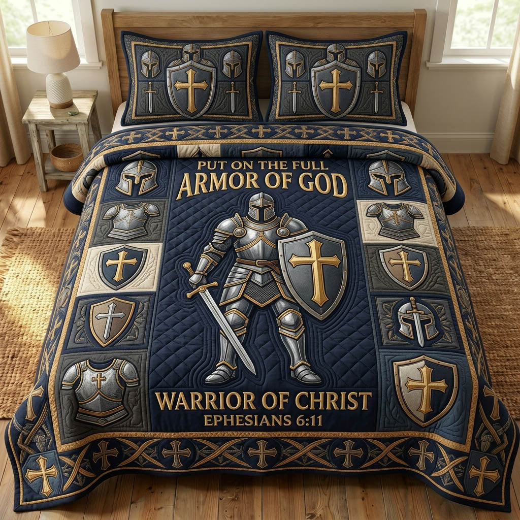 Armor Of God 3-Piece Quilted Bedding Set GFTONMU1136