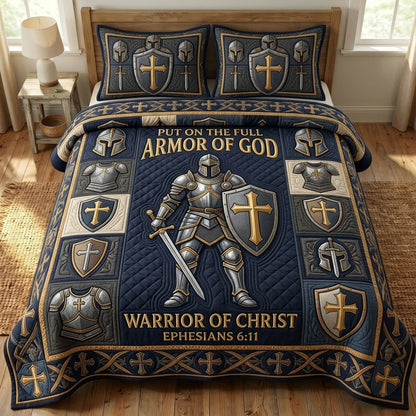 Armor Of God 3-Piece Quilted Bedding Set GFTONMU1136