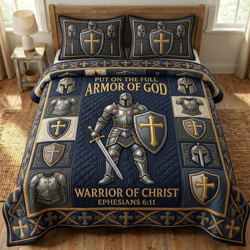Armor Of God 3-Piece Quilted Bedding Set GFTONMU1136