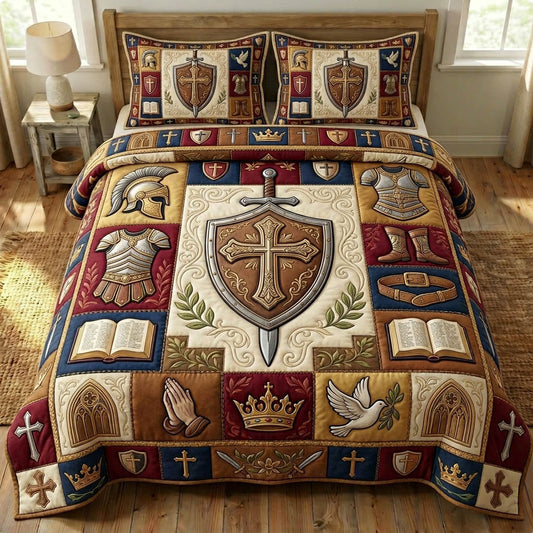 Armor Of God 3-Piece Quilted Bedding Set GFTONMU1138