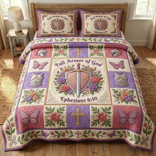 Armor Of God 3-Piece Quilted Bedding Set GFTONMU1139