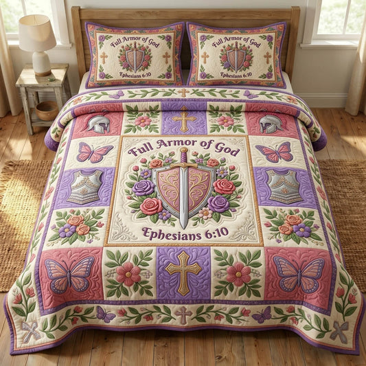 Armor Of God 3-Piece Quilted Bedding Set GFTONMU1139