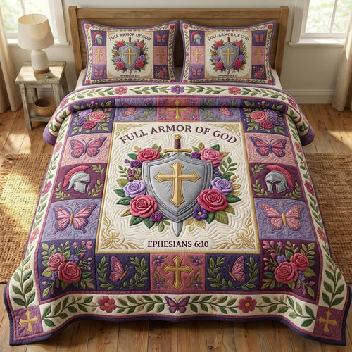 Armor Of God 3-Piece Quilted Bedding Set GFTONMU1140