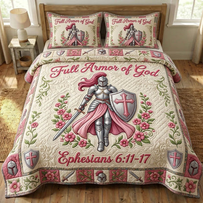 Armor Of God 3-Piece Quilted Bedding Set GFTONMU1141