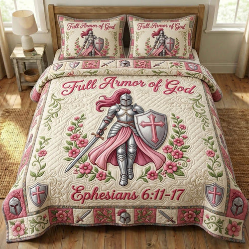 Armor Of God 3-Piece Quilted Bedding Set GFTONMU1141