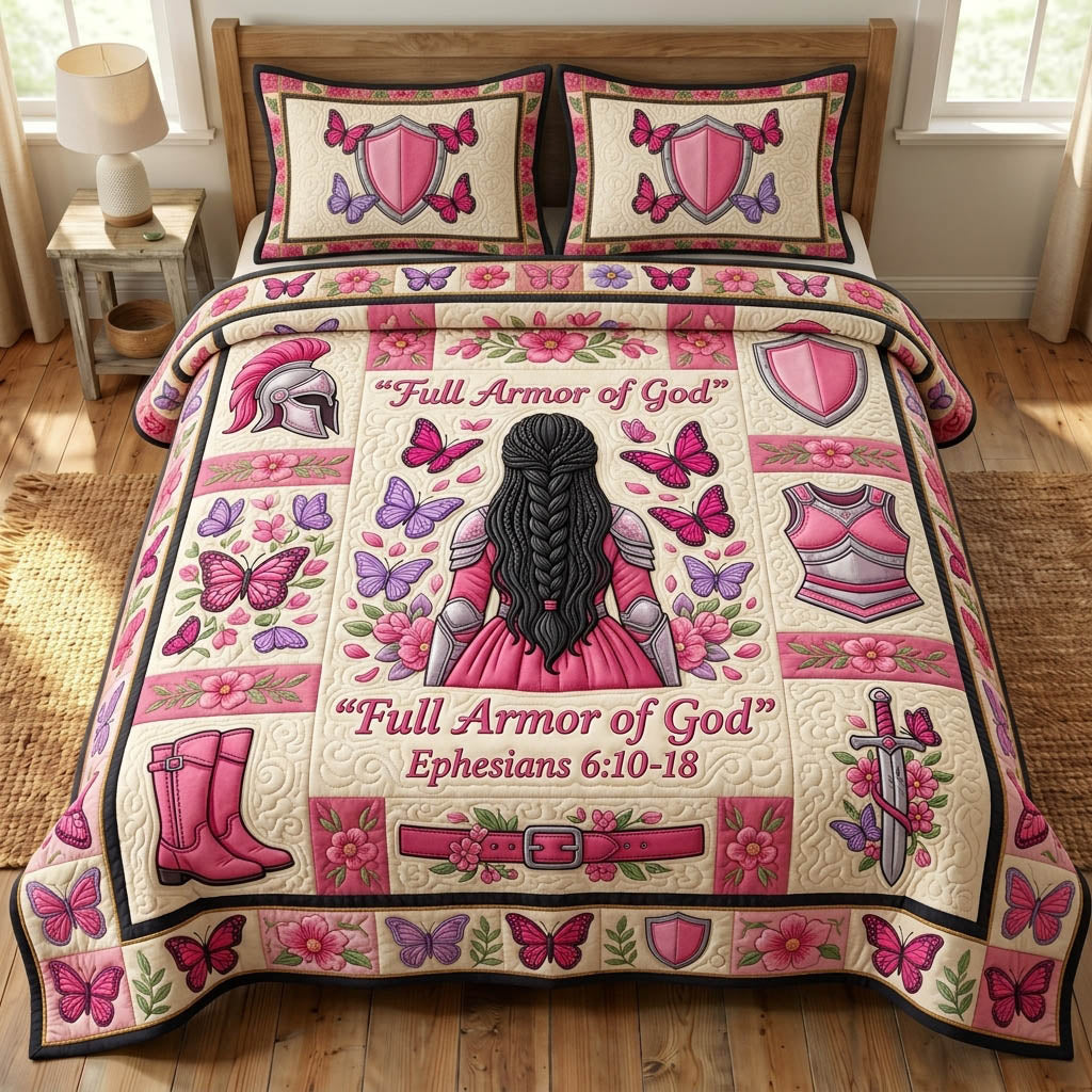 Armor Of God 3-Piece Quilted Bedding Set GFTONMU1142