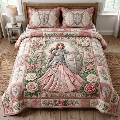 Armor Of God 3-Piece Quilted Bedding Set GFTONMU1143
