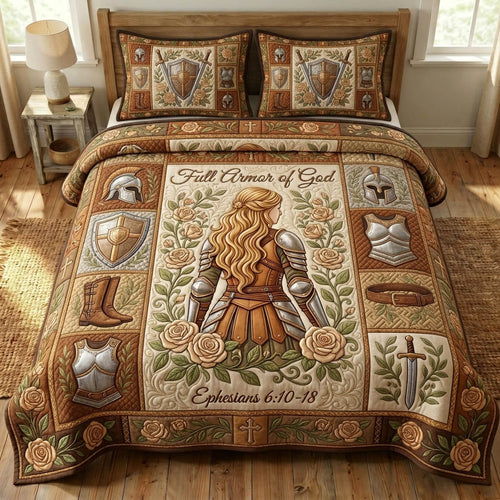Armor Of God 3-Piece Quilted Bedding Set GFTONMU1145