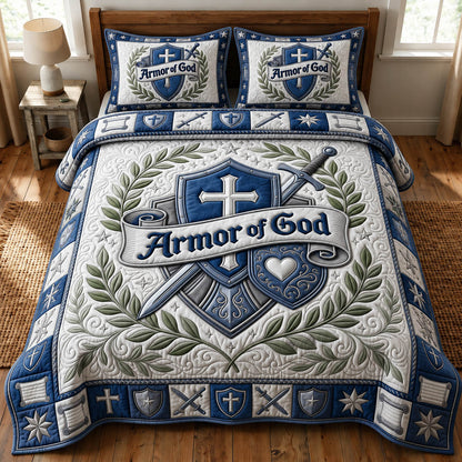 Armor Of God 3-Piece Quilted Bedding Set GFTONMU1165
