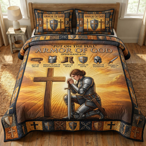 Armor Of God 3-Piece Quilted Bedding Set GFTONMU1166