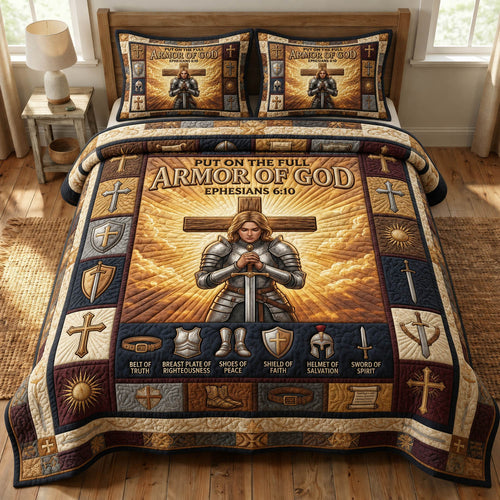 Armor Of God 3-Piece Quilted Bedding Set GFTONMU1167