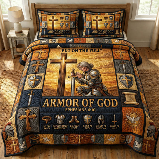 Armor Of God 3-Piece Quilted Bedding Set GFTONMU1169