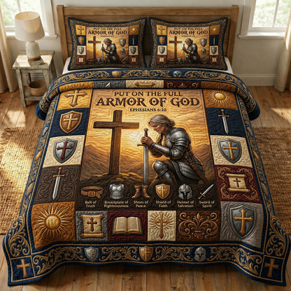 Armor Of God 3-Piece Quilted Bedding Set GFTONMU1170