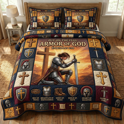 Armor Of God 3-Piece Quilted Bedding Set GFTONMU1171
