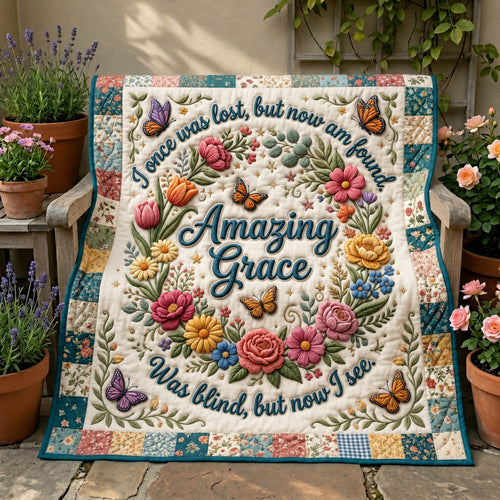 Floral Bible Quilted Blanket GFTONMU1246