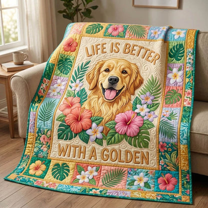 Golden Retrievers Quilted Blanket GFTONMU1249