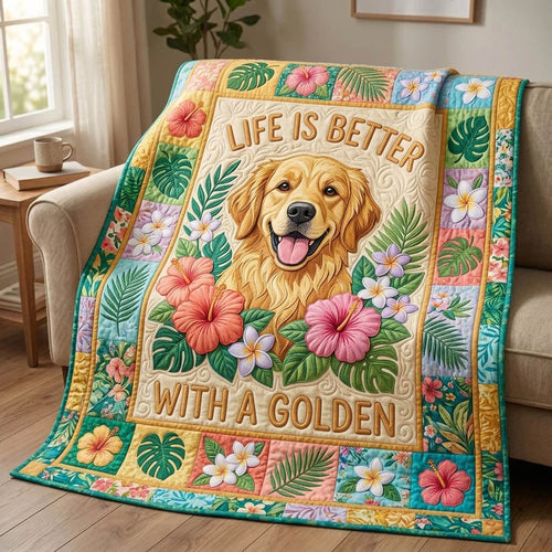 Golden Retrievers Quilted Blanket GFTONMU1249