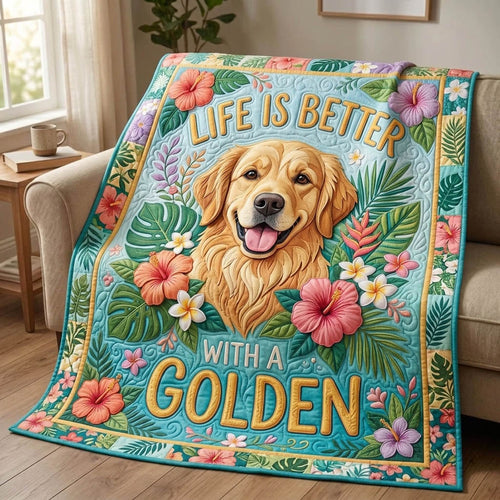 Golden Retrievers Quilted Blanket GFTONMU1250