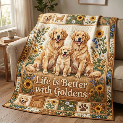 Golden Retrievers Quilted Blanket GFTONMU1253