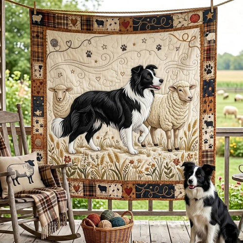 Border Collie Quilted Blanket GFTONMU1304