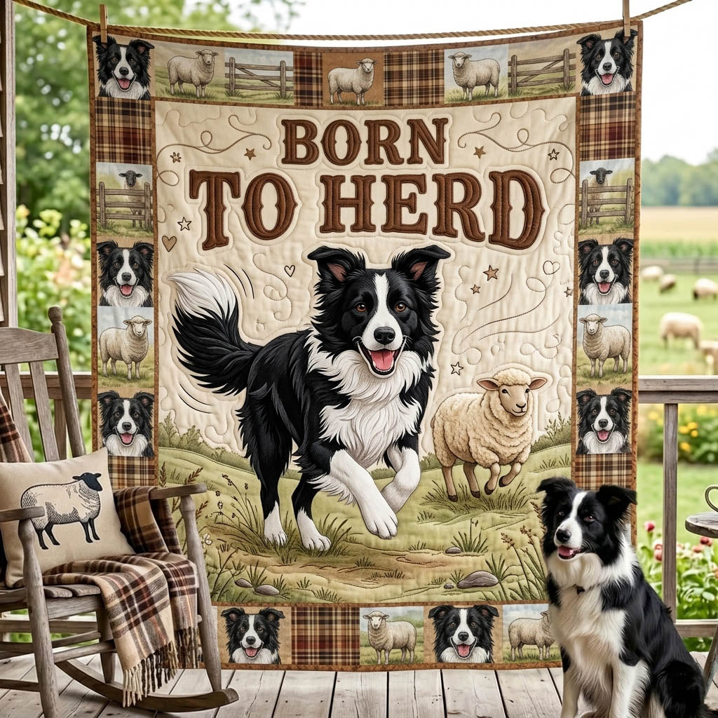 Border Collie Quilted Blanket GFTONMU1305