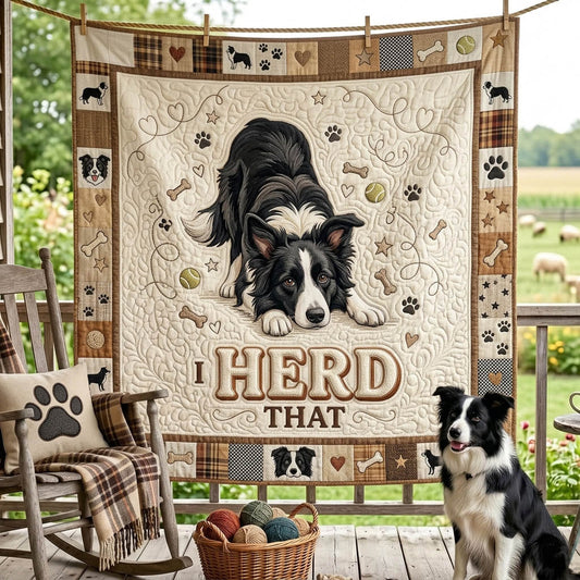 Border Collie Quilted Blanket GFTONMU1306
