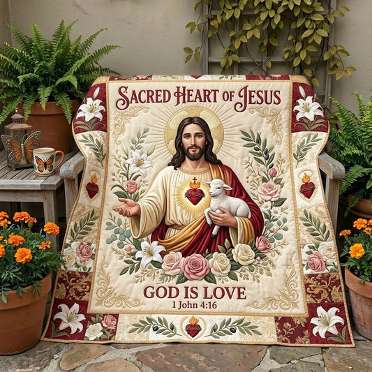 Sacred Heart Quilted Blanket GFTONMU1307