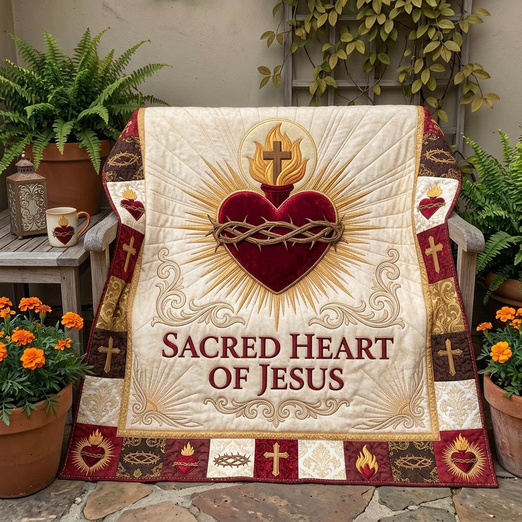 Sacred Heart Quilted Blanket GFTONMU1313
