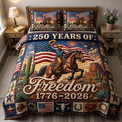 Western Cowboy 3-Piece Quilted Bedding Set GFTONMU1346