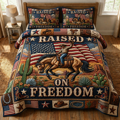Western Cowboy 3-Piece Quilted Bedding Set GFTONMU1349