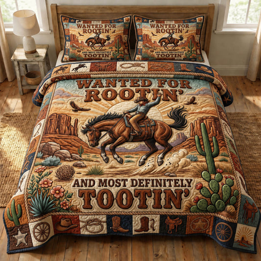 Western Cowboy 3-Piece Quilted Bedding Set GFTONMU1351