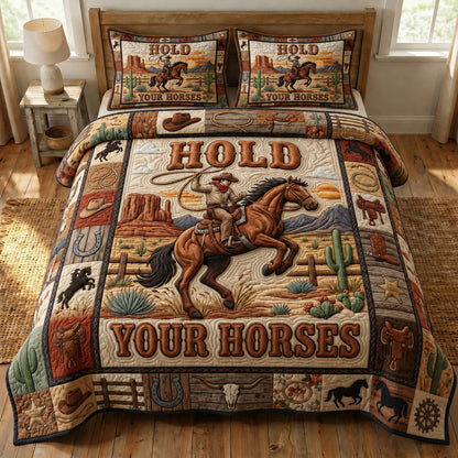 Western Cowboy 3-Piece Quilted Bedding Set GFTONMU1353