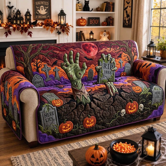 Haunted Halloween Quilted Sofa Cover GFTONMU1492