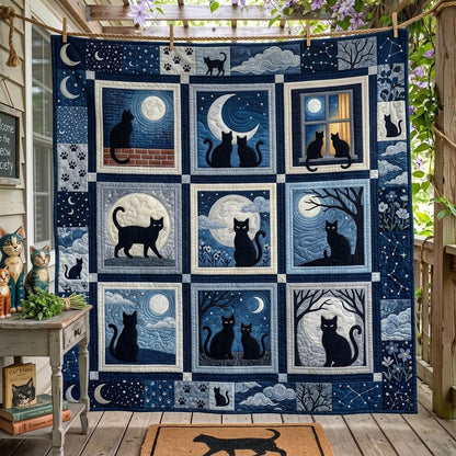 Black Cat Quilted Blanket GFTONMU1534