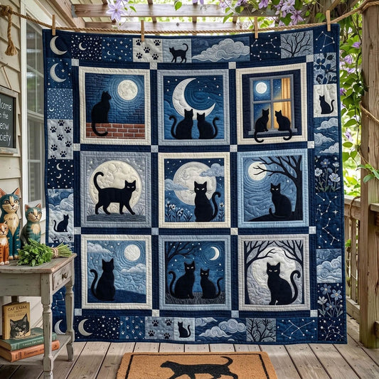 Black Cat Quilted Blanket GFTONMU1534
