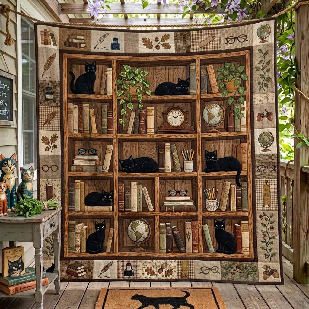 Black Cat Quilted Blanket GFTONMU1537