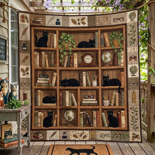 Black Cat Quilted Blanket GFTONMU1537